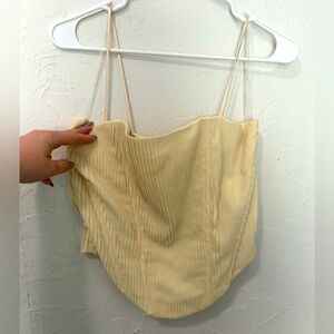 NWT Princess Polly Daintree Plisse Corset Top in Beige